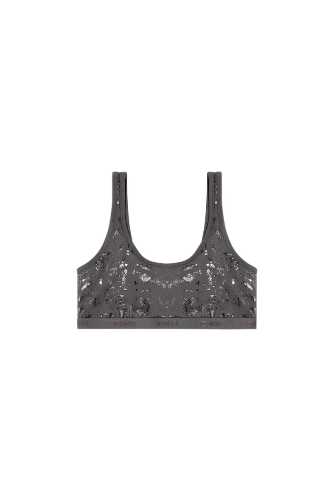 oriba-gft Stretch-Baumwoll-Bralette mit Metallic-Print oriba-gft Stretch-Baumwoll-Bralette mit Metallic-Print