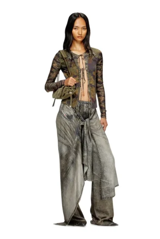 p-aloma Wickelhose aus Viskose in Denim-Optik