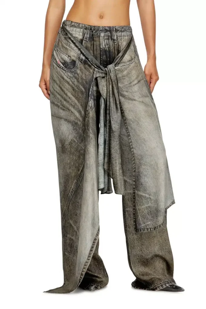 p-aloma Wickelhose aus Viskose in Denim-Optik p-aloma Wickelhose aus Viskose in Denim-Optik