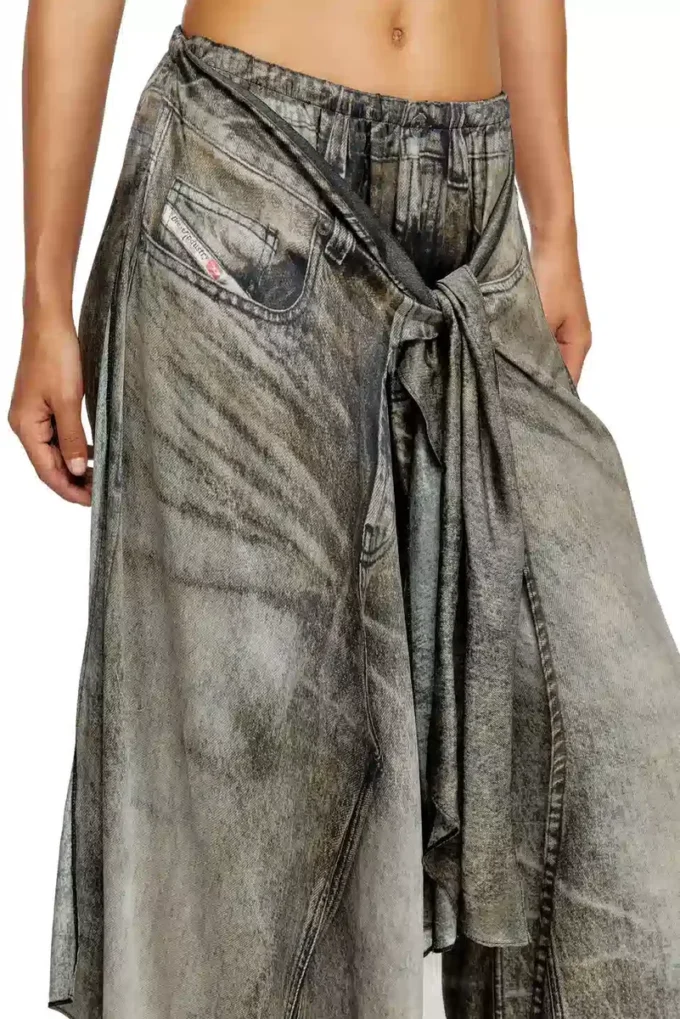 p-aloma Wickelhose aus Viskose in Denim-Optik p-aloma Wickelhose aus Viskose in Denim-Optik