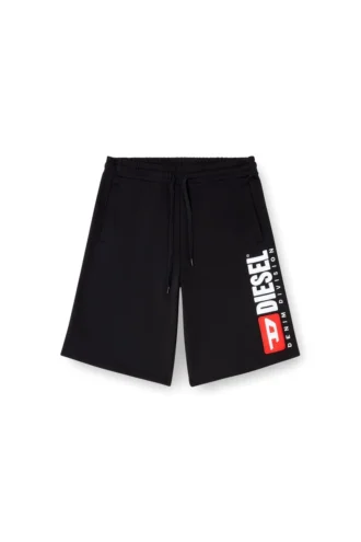 p-crow-div Fleece-Shorts mit großem Logo-Aufnäher