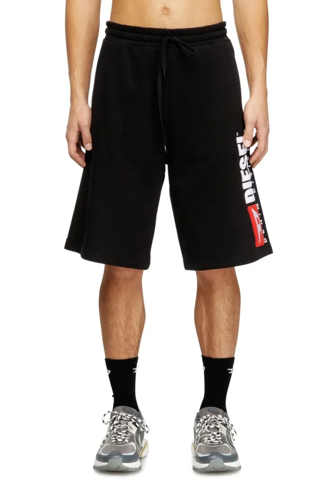 p-crow-div Fleece-Shorts mit großem Logo-Aufnäher p-crow-div Fleece-Shorts mit großem Logo-Aufnäher