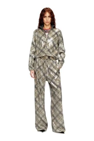 p-erqueen Paillettenhose mit Karomuster