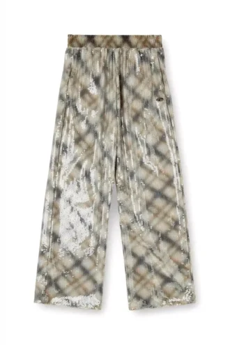 p-erqueen Paillettenhose mit Karomuster