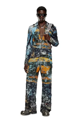 p-leopes-peel Destroyed-Hose mit Kino-Prints