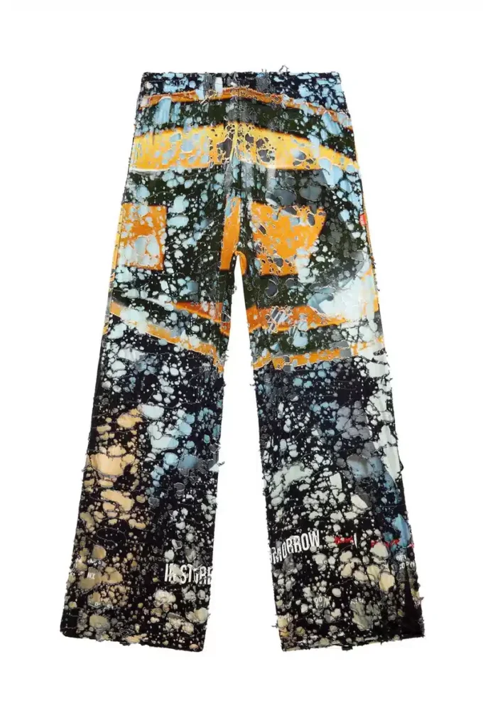 p-leopes-peel Destroyed-Hose mit Kino-Prints
