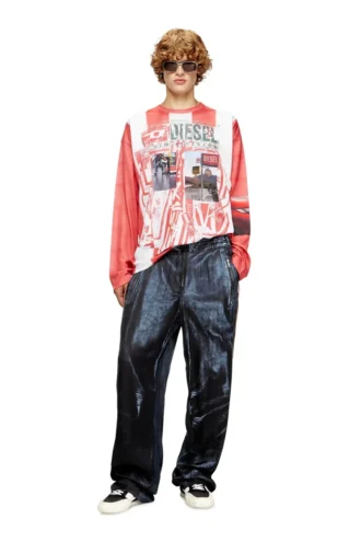 p-thecks-nman Viskosehose mit Biker-Print