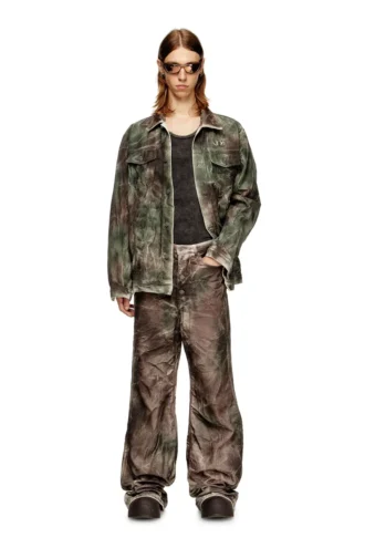 p-thug-pant Hose aus geknittertem Camo-Canvas