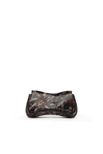 Play-Clutch Glänzende Clutch mit Print
