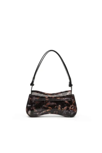 Play-Clutch Glänzende Clutch mit Print