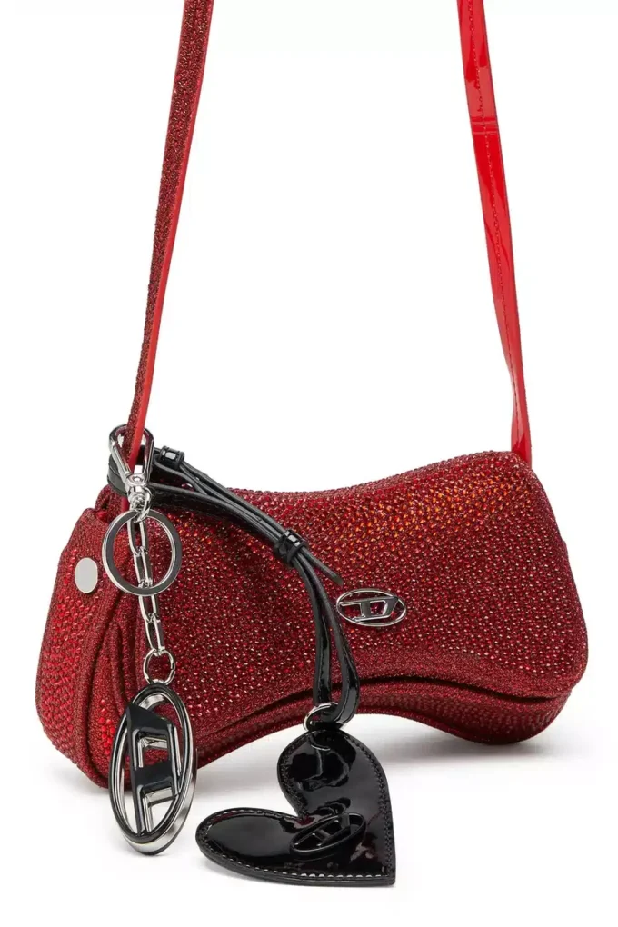 play crossbody xs Play-Mini-Umhängetasche aus Kristall-Lurex