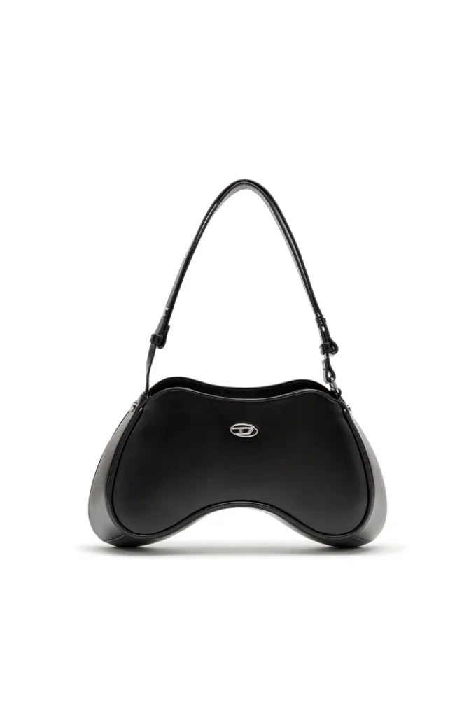 play shoulder Play-Schultertasche aus halbglänzendem Leder