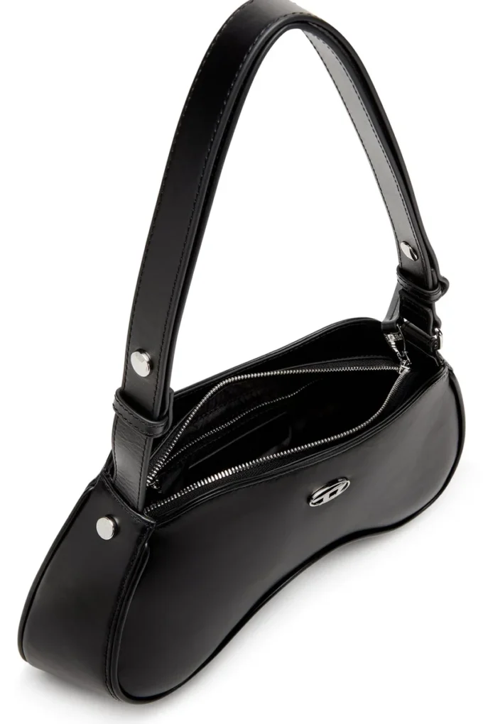 play shoulder Play-Schultertasche aus halbglänzendem Leder