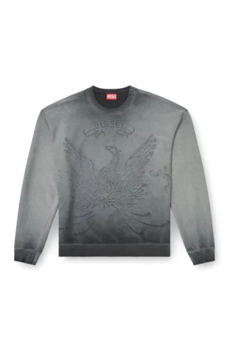 s-aron Verwaschenes Sweatshirt mit Devoré-Phoenix-Logo