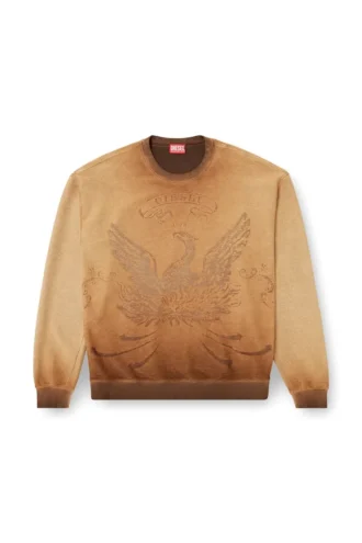 s-aron Verwaschenes Sweatshirt mit Devoré-Phoenix-Logo
