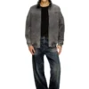 s-batel-v1 Mit Teddyfutter gefütterte Jacke mit Reißverschluss und Denim-Effekt
