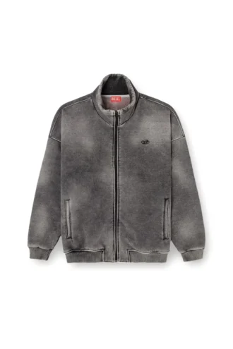s-batel-v1 Mit Teddyfutter gefütterte Jacke mit Reißverschluss und Denim-Effekt
