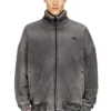 s-batel-v1 Mit Teddyfutter gefütterte Jacke mit Reißverschluss und Denim-Effekt