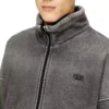 s-batel-v1 Mit Teddyfutter gefütterte Jacke mit Reißverschluss und Denim-Effekt