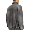 s-batel-v1 Mit Teddyfutter gefütterte Jacke mit Reißverschluss und Denim-Effekt