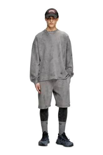 s-baxt-t1 Sweatshirt mit Cracked-Effekt und Mikro-Logo