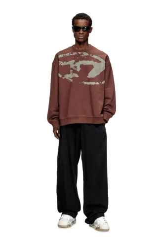 s-boxt-n5 Baumwoll-Sweatshirt mit geflocktem Oval D