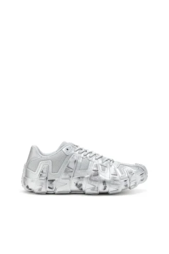 s-d-griffe low S-D-Griffe-Metallic Sneakers aus Mesh und PU