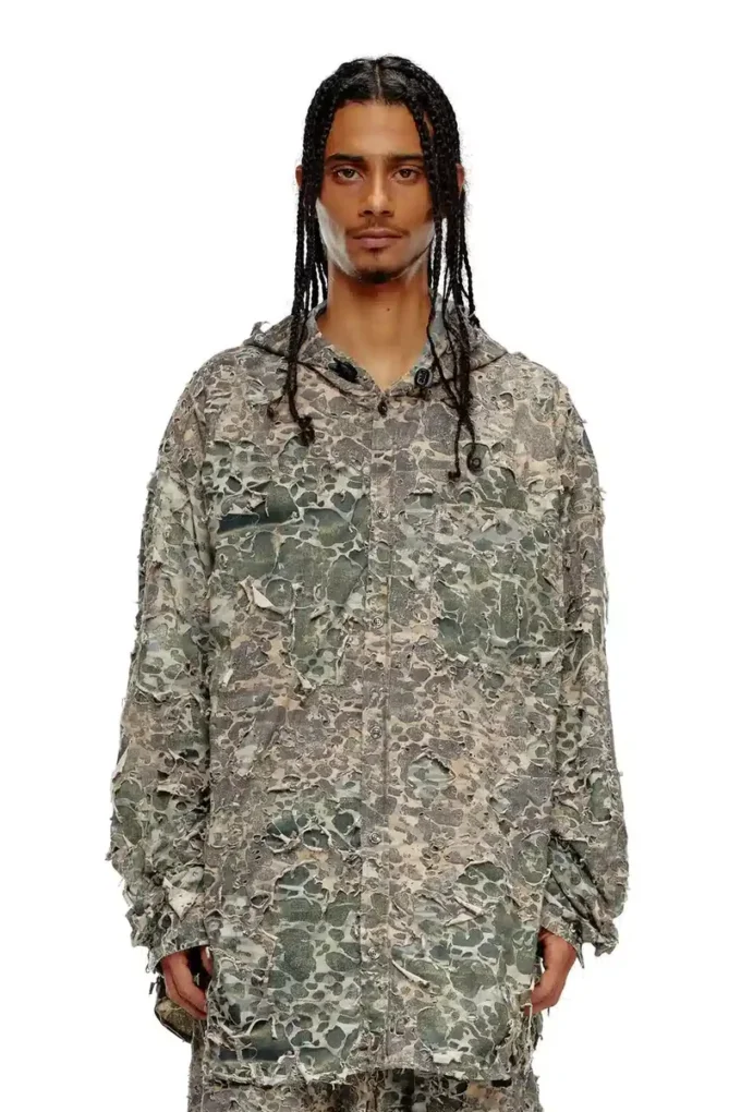 s-dewny-hood-hockk Camo-Hemd mit Destroyed-Effekt