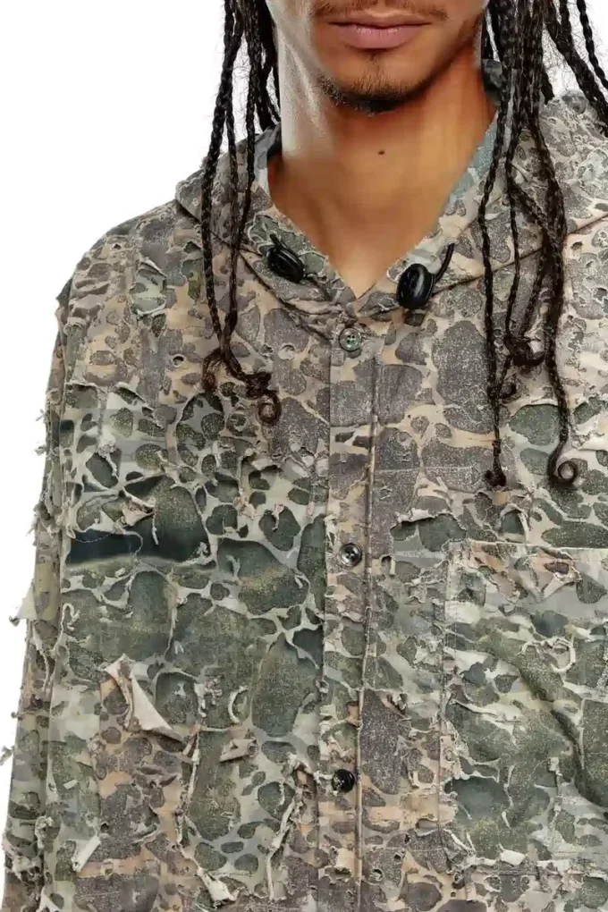 s-dewny-hood-hockk Camo-Hemd mit Destroyed-Effekt