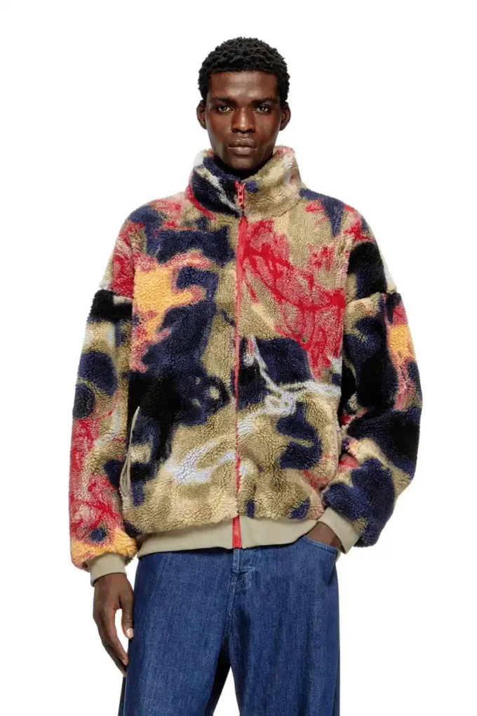 s-luke Teddy-Fleecejacke mit Graffiti-Motiv