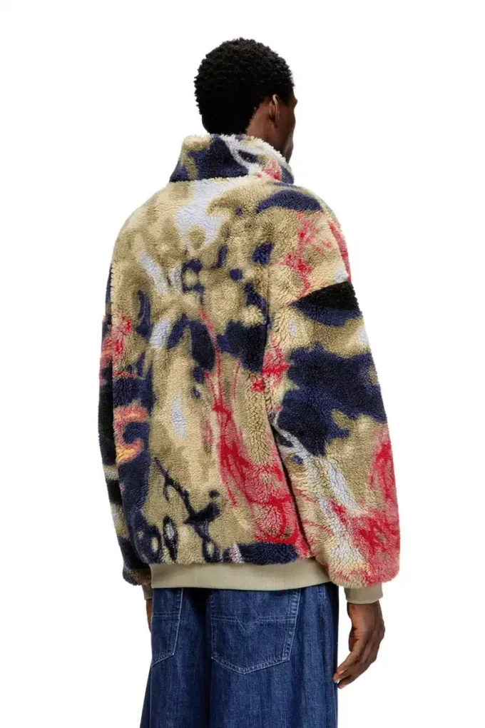 s-luke Teddy-Fleecejacke mit Graffiti-Motiv