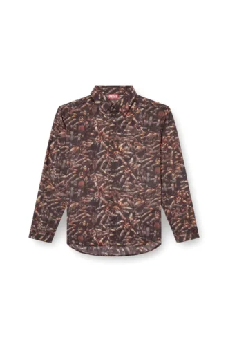 s-simply-spider-pjbk Lyocell-Hemd mit Allover-Print