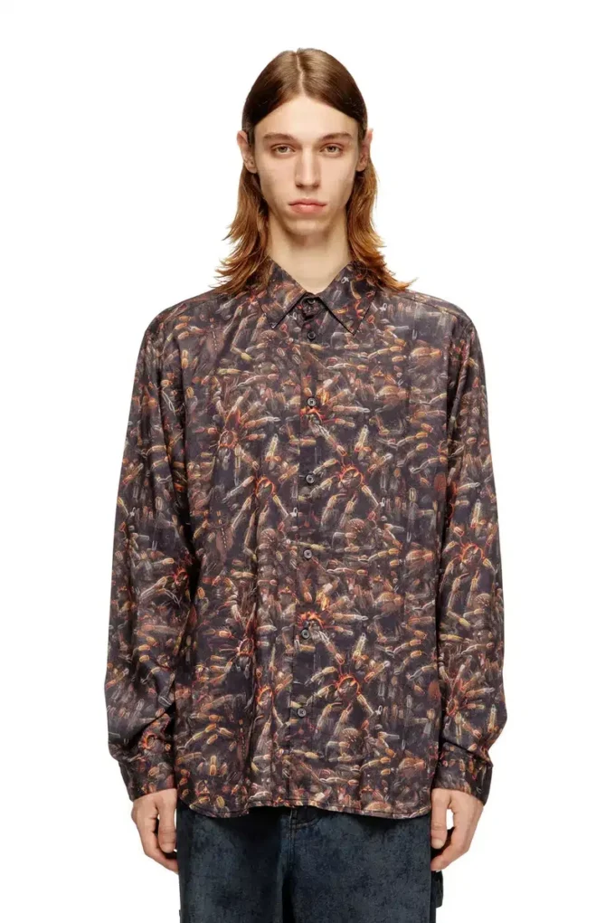 s-simply-spider-pjbk Lyocell-Hemd mit Allover-Print s-simply-spider-pjbk Lyocell-Hemd mit Allover-Print