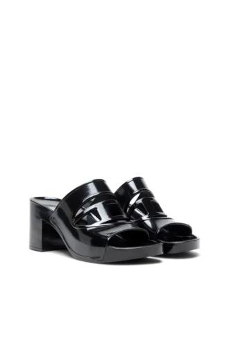 sa-bonnie Sa-Bonnie-Heeled Gummi-Pantoletten mit ausgeschnittenem Logo