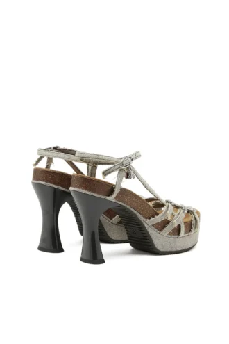 Sandale d-woodstock 105 Plateau-Sandalen D-Woodstock-Strappy aus Denim