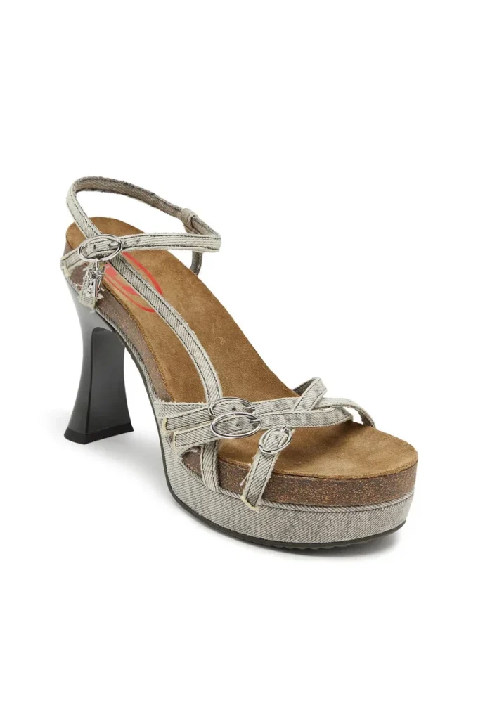 Sandale d-woodstock 105 Plateau-Sandalen D-Woodstock-Strappy aus Denim Sandale d-woodstock 105 Plateau-Sandalen D-Woodstock-Strappy aus Denim