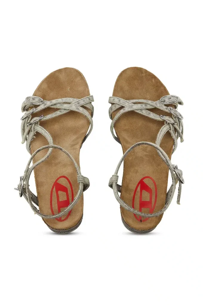 Sandale d-woodstock 105 Plateau-Sandalen D-Woodstock-Strappy aus Denim Sandale d-woodstock 105 Plateau-Sandalen D-Woodstock-Strappy aus Denim