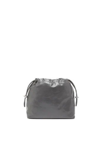 Scrunch-D-Bucket Scrunch-D-Bucket-Tasche aus glänzendem, geknittertem Leder