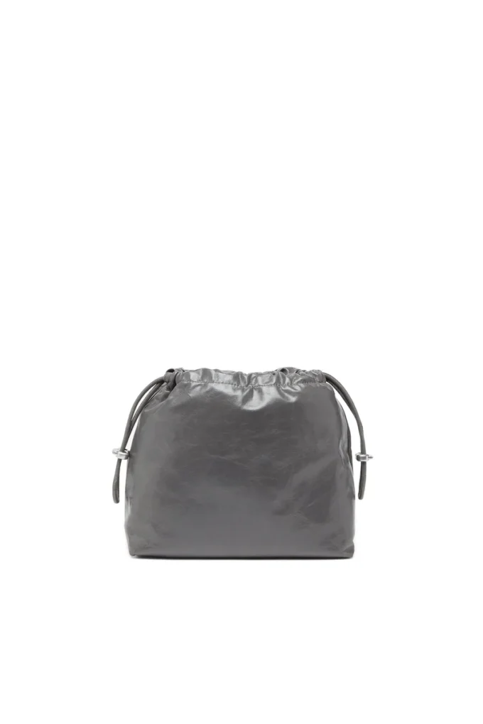 Scrunch-D-Bucket Scrunch-D-Bucket-Tasche aus glänzendem, geknittertem Leder
