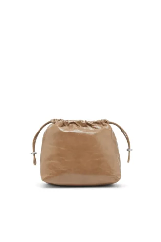 Scrunch-D-Bucket Scrunch-D-Bucket-Tasche aus glänzendem, geknittertem Leder