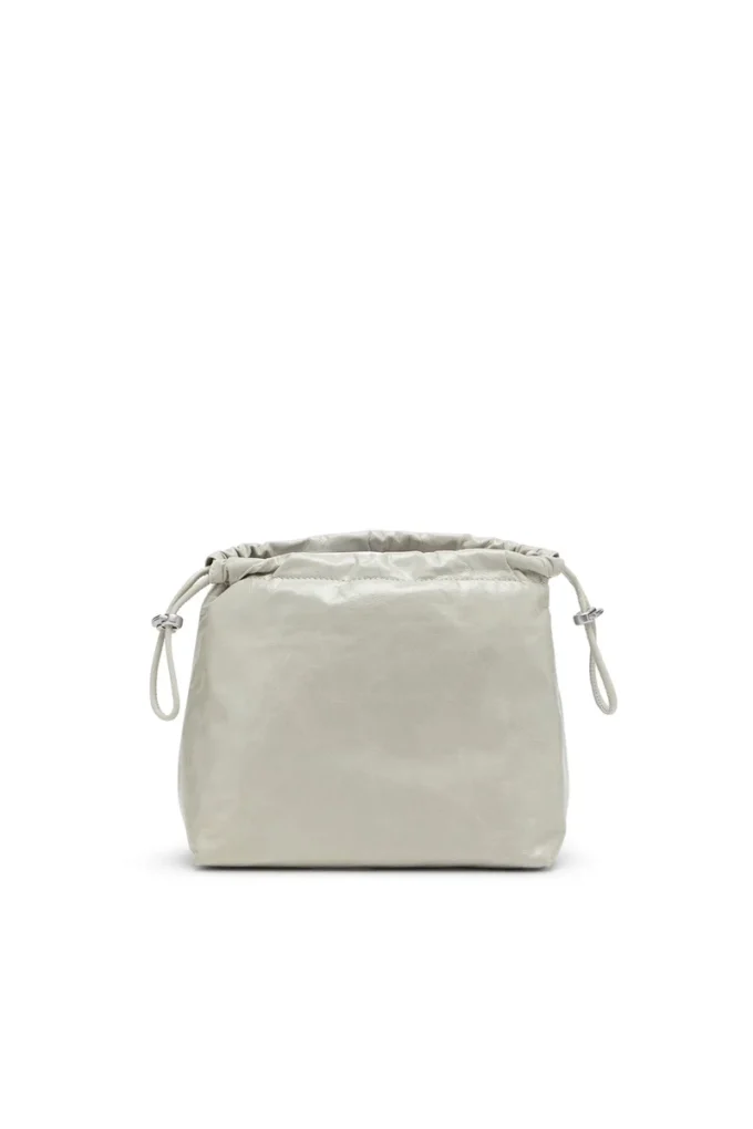 Scrunch-D-Bucket Scrunch-D-Bucket-Tasche aus glänzendem, geknittertem Leder