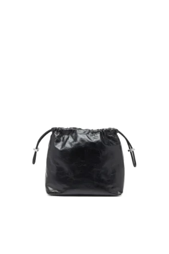 Scrunch-D-Bucket Scrunch-D-Bucket-Tasche aus glänzendem, geknittertem Leder