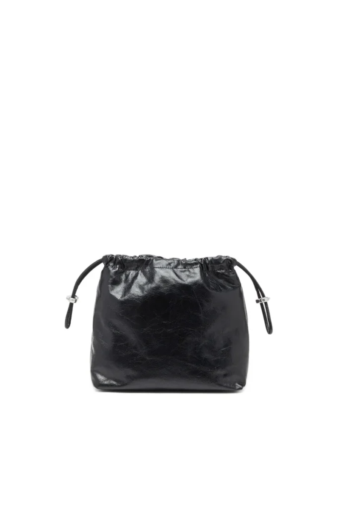 Scrunch-D-Bucket Scrunch-D-Bucket-Tasche aus glänzendem, geknittertem Leder