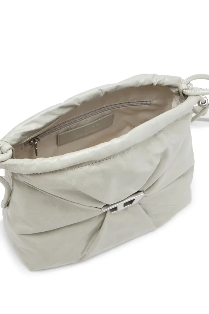 Scrunch-D-Bucket Scrunch-D-Bucket-Tasche aus glänzendem, geknittertem Leder