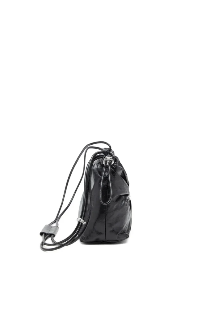 Scrunch-D-Bucket Scrunch-D-Bucket-Tasche aus glänzendem, geknittertem Leder