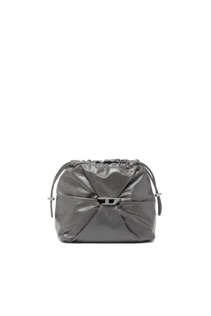 Scrunch-D-Bucket Scrunch-D-Bucket-Tasche aus glänzendem, geknittertem Leder
