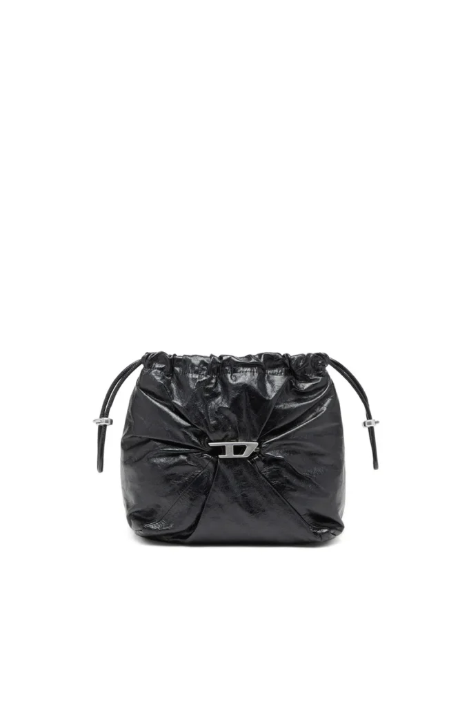 Scrunch-D-Bucket Scrunch-D-Bucket-Tasche aus glänzendem, geknittertem Leder