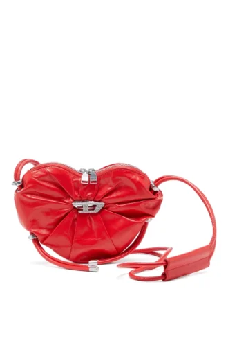 scrunch-d heart Scrunch-D-Heart Schultertasche aus geknittertem Leder