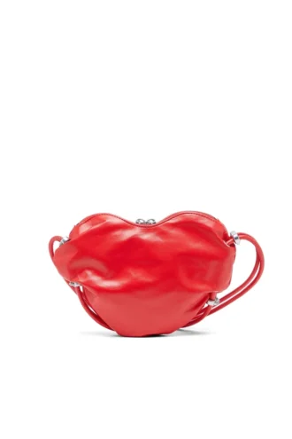 scrunch-d heart Scrunch-D-Heart Schultertasche aus geknittertem Leder