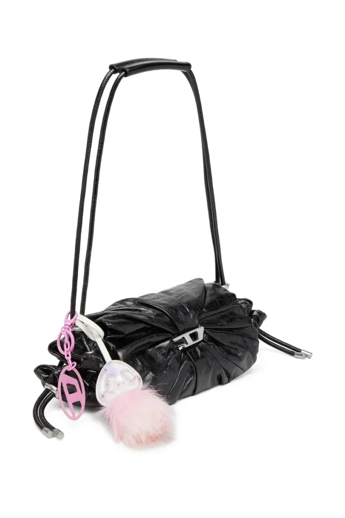 scrunch-d Schultertasche Scrunch-D S-Schultertasche aus geknittertem Leder scrunch-d Schultertasche Scrunch-D S-Schultertasche aus geknittertem Leder